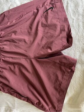 Nike Dri-FIT Shorts in Burgundy with Black Logo